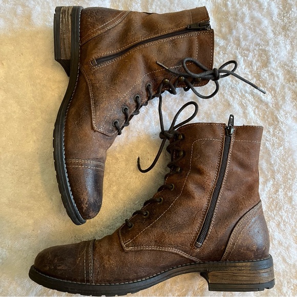 Taos Comrade Brown Leather Boots Eur Size Size 41 - Picture 2 of 11